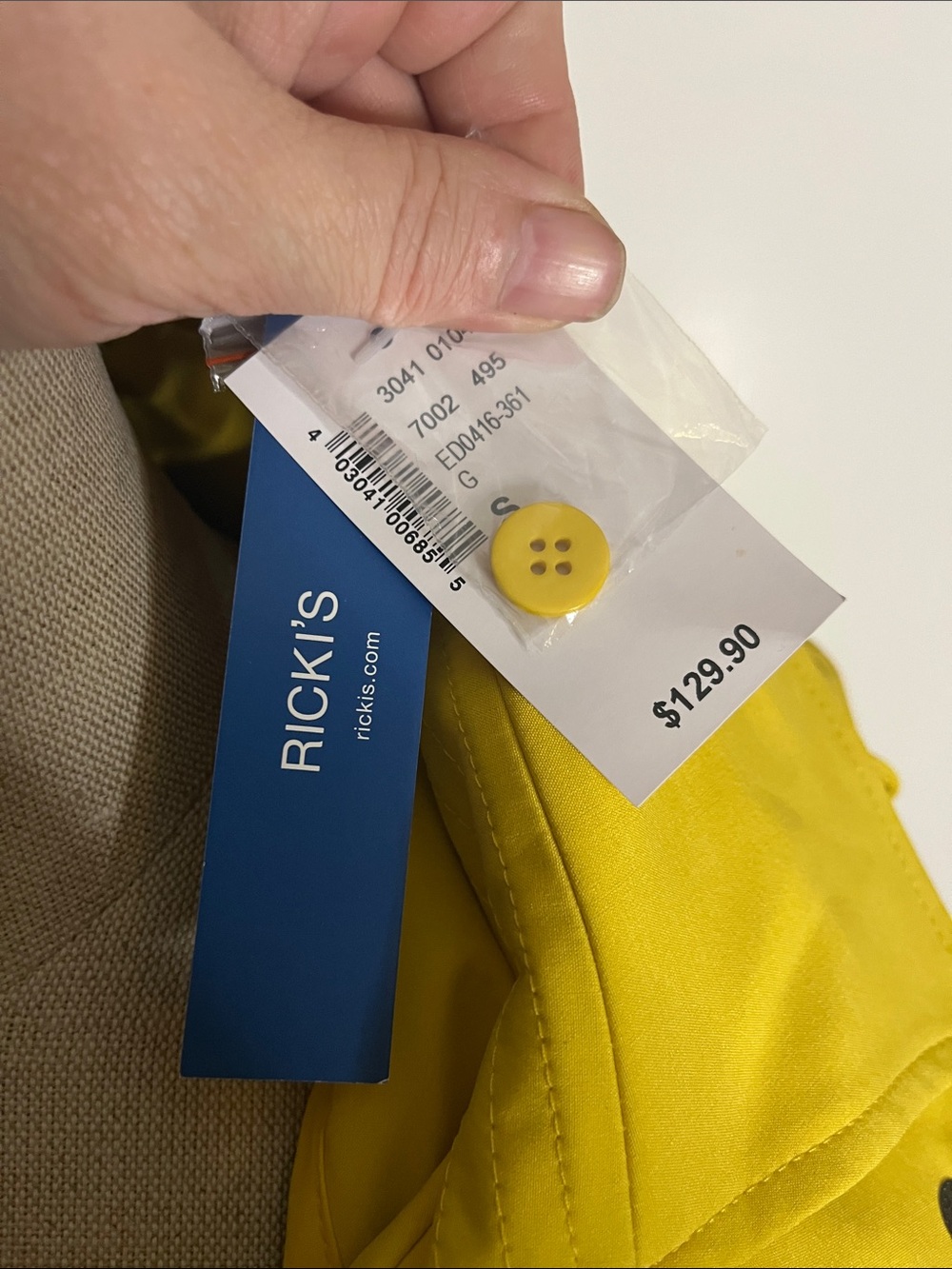 🌹NWT water resistant jacket asymmetrical zipper bright yellow hood - Picture 3 of 9